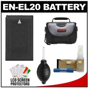 Power2000 ACD-348 Rechargeable Battery for Nikon EN-EL20 with Case + Nikon Cleaning Kit for Nikon 1 J1 Interchangeable Lens Digital Camera - Digital Cameras and Accessories - Hip Lens.com
