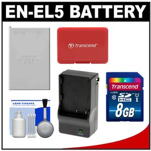 Power2000 ACD-231 Rechargeable Battery for Nikon EN-EL5 with 8GB Card + Charger + Accessory Kit - Digital Cameras and Accessories - Hip Lens.com