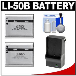 Power2000 ACD-286 Rechargeable Li-Ion Battery for Olympus Li-50B with Charger + Cleaning Kit - Digital Cameras and Accessories - Hip Lens.com