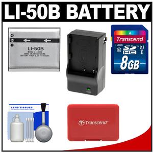 Power2000 ACD-286 Rechargeable Li-Ion Battery for Olympus Li-50B with 8GB Card + Charger + Accessory Kit - Digital Cameras and Accessories - Hip Lens.com