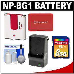 Power2000 Lithium Ion G Type Rechargeable Battery for Sony NP-BG1 / NP-FG1 with 8GB Card + Charger + Accessory Kit - Digital Cameras and Accessories - Hip Lens.com