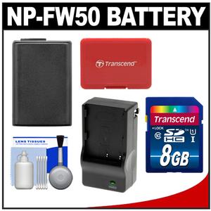 Power2000 ACD-772 Rechargeable Battery for Sony NP-FW50 with 8GB Card + Charger + Accessory Kit - Digital Cameras and Accessories - Hip Lens.com