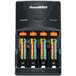 Power2000 XP350-(4) AAA NiMH Rechargeable Batteries & 110/220V Rapid Charger - Digital Cameras and Accessories - Hip Lens.com