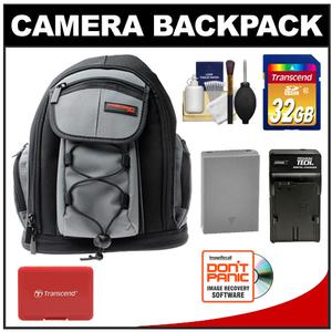 Precision Design PD-MBP ILC Digital Camera Mini Sling Backpack with 32GB Card + BLN-1 Battery & Charger + Accessory Kit