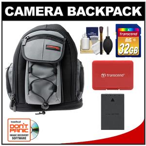 Precision Design PD-MBP ILC Digital Camera Mini Sling Backpack with 32GB Card + BLS-1/BLS-5 Battery + Accessory Kit