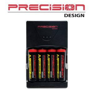Precision Design (4) 2900mAh AA NiMH Batteries & 110/220V Multi-Voltage Rapid Charger - Digital Cameras and Accessories - Hip Lens.com