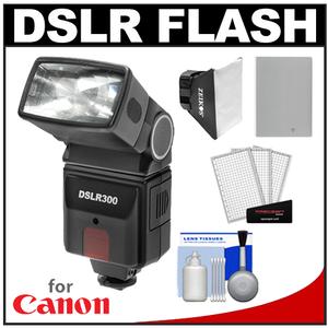 Precision Design DSLR300 High Power Auto Flash with NB-10L Battery + Softbox Kit for Canon PowerShot SX40 HS & G1 X Digital Camera