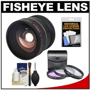 Precision Design 0.25X Super AF Fisheye Lens with 58mm 3 (UV/FLD/CPL) Filter Set + Cleaning & Accessory Kit for Canon EOS Cameras - Digital Cameras and Accessories - Hip Lens.com