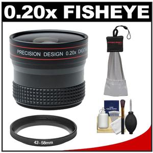 Precision Design 0.20x HD High Definition Fisheye Lens with Cleaning & Accessory Kit