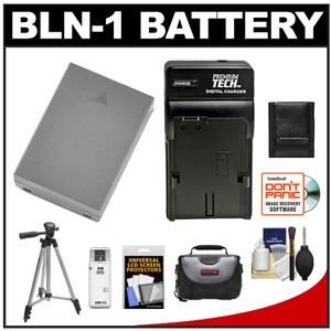 Premium Tech PT-BLN-1 Battery and Charger for Olympus BLN-1 with Case + Tripod + Accessory Kit - Digital Cameras and Accessories - Hip Lens.com