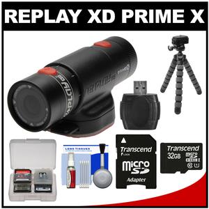Replay XD Prime X Waterproof Wi-Fi HD Action Video Camera Camcorder with 32GB Card + Flex Tripod + Accessory Kit