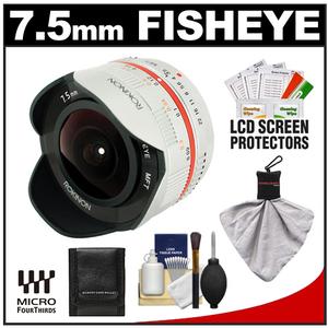 Rokinon 7.5mm f/3.5 UMC Fisheye Manual Focus Lens (for Micro 4/3 Olympus Pen) (Silver) with Cleaning & Accessory Kit - Digital Cameras and Accessories - Hip Lens.com