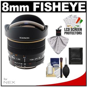 Rokinon 8mm f/3.5 Aspherical Fisheye Manual Focus Lens (for Sony NEX Cameras) with Accessory Kit - Digital Cameras and Accessories - Hip Lens.com