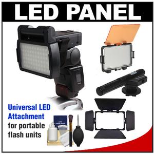 RPS Studio LED Video Light Panel Attachment for Portable Flash with Barn Doors + Diffuser Filter Set + Microphone + Cleaning Kit - Digital Cameras and Accessories - Hip Lens.com