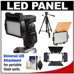 RPS Studio LED Video Light Panel Attachment for Portable Flash with Barn Doors + Diffuser Filter Set + Tripod + Cleaning Kit - Digital Cameras and Accessories - Hip Lens.com