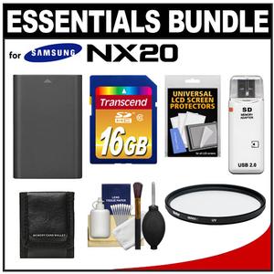 Essentials Bundle for Samsung NX20 Digital Camera and 18-55mm Lens with BP1310 Battery + 16GB Card + Filter + Accessory Kit - Digital Cameras and Accessories - Hip Lens.com