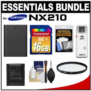 Essentials Bundle for Samsung NX210 Digital Camera and 18-55mm Lens with BP1030 Battery + 16GB Card + Filter + Accessory Kit - Digital Cameras and Accessories - Hip Lens.com