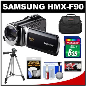 Samsung HMX-F90 HD Digital Video Camcorder (Black) with 8GB Card + Case + Tripod + Accessory Kit