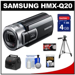 Samsung HMX-Q20 Flash Memory HD Digital Video Camcorder (Black) with 4GB Card + Case + Tripod + Accessory Kit - Digital Cameras and Accessories - Hip Lens.com