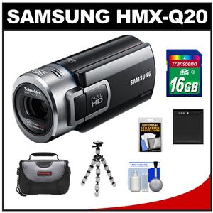 Samsung HMX-Q20 Flash Memory HD Digital Video Camcorder (Black) with 16GB Card + Battery + Tripod + Case + Accessory Kit - Digital Cameras and Accessories - Hip Lens.com