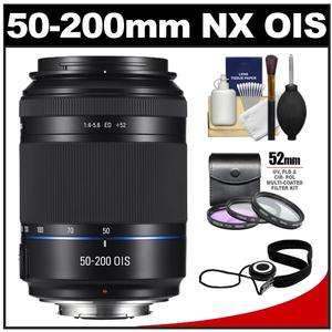Samsung 50-200mm f/4.0-5.6 NX ED OIS II Telephoto Zoom Lens (Black) with 3 (UV/FLD/CPL) Filters + Accessory Kit - Digital Cameras and Accessories - Hip Lens.com