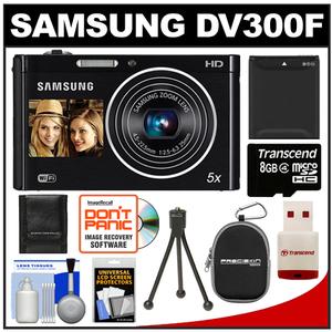 Samsung DV300F Smart Dual LCD Wi-Fi Digital Camera (Black) with 8GB Card & Reader + Battery + Case + Tripod + Accessory Kit - Digital Cameras and Accessories - Hip Lens.com
