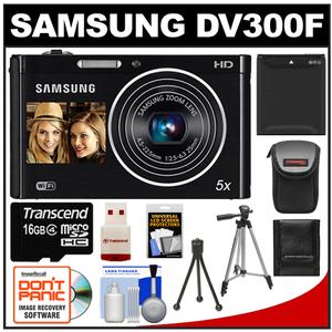 Samsung DV300F Smart Dual LCD Wi-Fi Digital Camera (Black) with 16GB Card & Reader + Battery + Case + Tripod + Accessory Kit - Digital Cameras and Accessories - Hip Lens.com