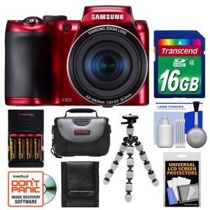 about Samsung WB100 Smart Digital Camera Kit 16.2MP Red NEW USA