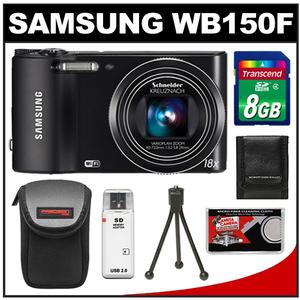 Samsung WB150F Smart Wi-Fi Digital Camera (Black) with 8GB Card + Case + Tripod + Accessory Kit - Digital Cameras and Accessories - Hip Lens.com