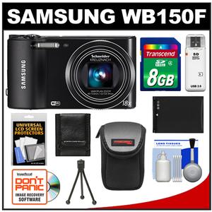 Samsung WB150F Smart Wi-Fi Digital Camera (Black) with 8GB Card + Battery + Case + Tripod + Accessory Kit - Digital Cameras and Accessories - Hip Lens.com