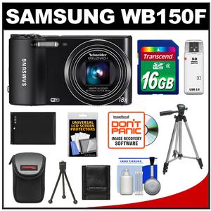 Samsung WB150F Smart Wi-Fi Digital Camera (Black) with 16GB Card + Battery + Case + (2) Tripods + Accessory Kit - Digital Cameras and Accessories - Hip Lens.com