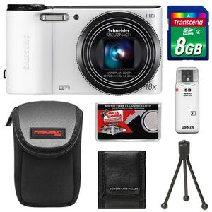 Samsung WB150F Smart Wi-Fi Digital Camera (White) with 8GB Card + Case + Tripod + Accessory Kit