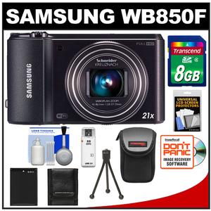 Samsung WB850F Smart Wi-Fi GPS Digital Camera (Black) with 8GB Card + Battery + Case + Tripod + Accessory Kit - Digital Cameras and Accessories - Hip Lens.com