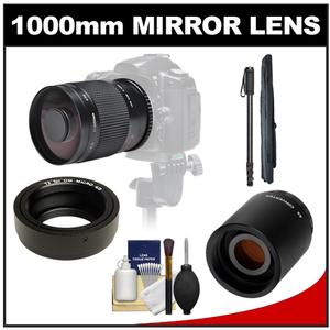 Samyang 500mm f/8.0 Mirror Lens & 2x Teleconverter with 67" Monopod + Accessory Kit for Olympus Pen & Panasonic Micro 4/3 Digital SLR Cameras - Digital Cameras and Accessories - Hip Lens.com