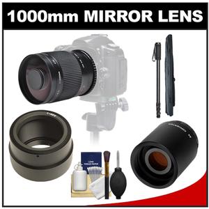 Samyang 500mm f/8.0 Mirror Lens & 2x Teleconverter with 67" Monopod + Accessory Kit for Sony Alpha NEX Digital Cameras - Digital Cameras and Accessories - Hip Lens.com
