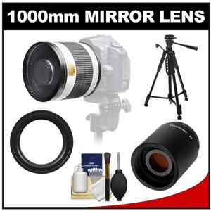 Samyang 500mm f/6.3 Mirror Lens (White) & 2x Teleconverter with 57" Tripod + Accessory Kit for Canon EOS Digital SLR Cameras - Digital Cameras and Accessories - Hip Lens.com