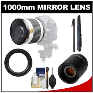 Samyang 500mm f/6.3 Mirror Lens (White) & 2x Teleconverter with 67" Monopod + Accessory Kit for Canon EOS Digital SLR Cameras - Digital Cameras and Accessories - Hip Lens.com