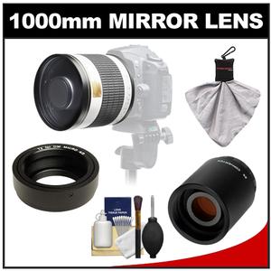 Samyang 500mm f/6.3 Mirror Lens (White) & 2x Teleconverter with Cleaning Kit for Olympus Pen & Panasonic Micro 4/3 Digital SLR Cameras - Digital Cameras and Accessories - Hip Lens.com