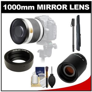 Samyang 500mm f/6.3 Mirror Lens (White) & 2x Teleconverter with 67" Monopod + Accessory Kit for Olympus Pen & Panasonic Micro 4/3 Digital SLR Cameras - Digital Cameras and Accessories - Hip Lens.com