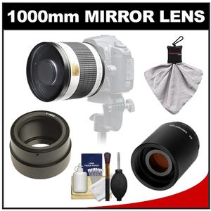 Samyang 500mm f/6.3 Mirror Lens (White) & 2x Teleconverter with Cleaning Kit for Sony Alpha NEX Digital Cameras - Digital Cameras and Accessories - Hip Lens.com