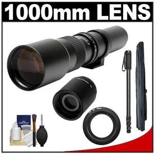 Samyang 500mm f/8.0 Telephoto Lens & 2x Teleconverter with Monopod + Accessory Kit for Nikon 1 J1 J2 V1 Digital Cameras - Digital Cameras and Accessories - Hip Lens.com