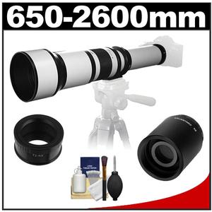 Samyang 650-1300mm f/8-16 Telephoto Lens (White) & 2x Teleconverter with Cleaning Kit for Samsung NX Digital Cameras - Digital Cameras and Accessories - Hip Lens.com