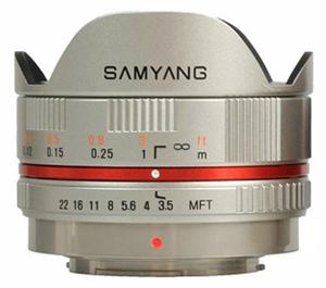 Samyang 7.5mm f/3.5 UMC Fisheye Manual Focus Lens (for Micro 4/3 Olympus Pen) (Silver) - Digital Cameras and Accessories - Hip Lens.com