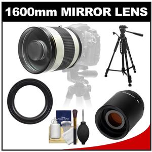 Samyang 800mm f/8.0 Mirror Lens (White) & 2x Teleconverter with 57" Tripod + Accessory Kit for Canon EOS Digital SLR Cameras - Digital Cameras and Accessories - Hip Lens.com
