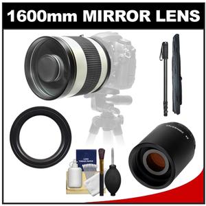 Samyang 800mm f/8.0 Mirror Lens (White) & 2x Teleconverter with 67" Monopod + Accessory Kit for Canon EOS Digital SLR Cameras - Digital Cameras and Accessories - Hip Lens.com