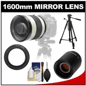 Samyang 800mm f/8.0 Mirror Lens (White) & 2x Teleconverter with 57" Tripod + Accessory Kit for Olympus 4/3 Digital SLR Cameras - Digital Cameras and Accessories - Hip Lens.com