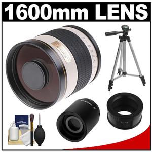 Samyang 800mm f/8.0 Mirror Lens (White) & 2x Teleconverter with Tripod + Accessory Kit for Samsung NX Digital Cameras - Digital Cameras and Accessories - Hip Lens.com