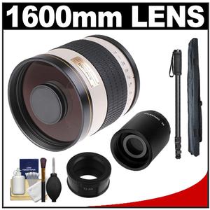 Samyang 800mm f/8.0 Mirror Lens (White) & 2x Teleconverter with Monopod + Accessory Kit for Samsung NX Digital Cameras - Digital Cameras and Accessories - Hip Lens.com
