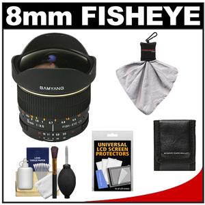 Samyang 8mm f/3.5 Aspherical Fisheye Manual Focus Lens (for Canon EOS Cameras) with Cleaning & Accessory Kit - Digital Cameras and Accessories - Hip Lens.com