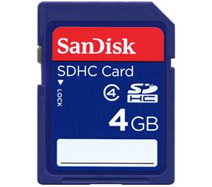 SanDisk 4GB Class 4 SecureDigital (SD) Card - Digital Cameras and Accessories - Hip Lens.com